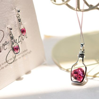 Heart Shape Bottle Necklace Set - Image 3