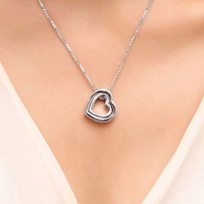 Crystal Heart Shaped Necklace - Image 2