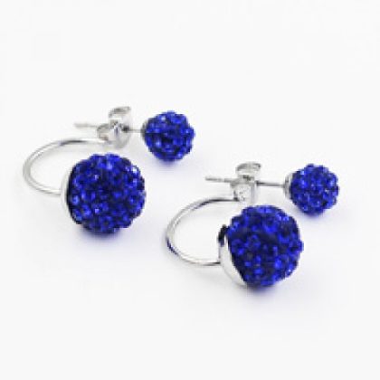 Crystal Disco Ball Shamballa Stud Earrings - Image 2