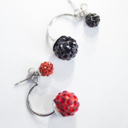 Crystal Disco Ball Shamballa Stud Earrings - Image 3