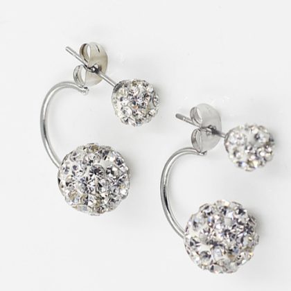 Crystal Disco Ball Shamballa Stud Earrings - Image 5