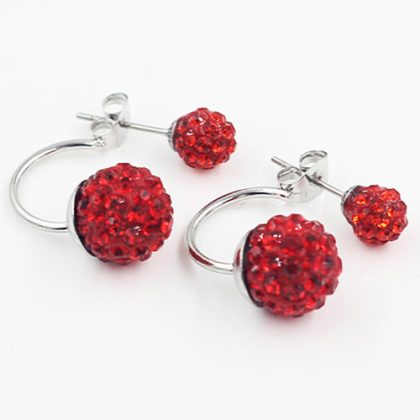 Crystal Disco Ball Shamballa Stud Earrings - Image 8