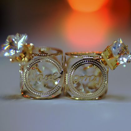 Gold & Silver Plated Love Design Stud Earrings - Image 4