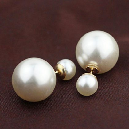 Vintage Pearl Studs Ball Earrings - Image 3