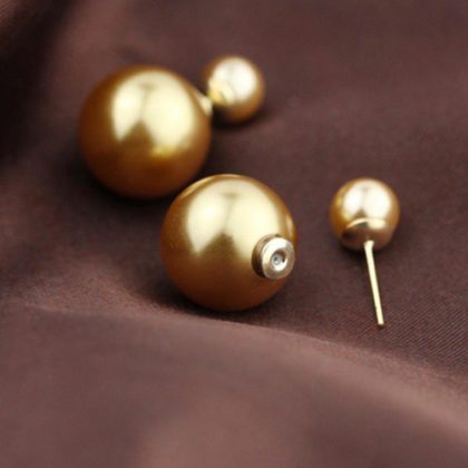 Vintage Pearl Studs Ball Earrings - Image 5