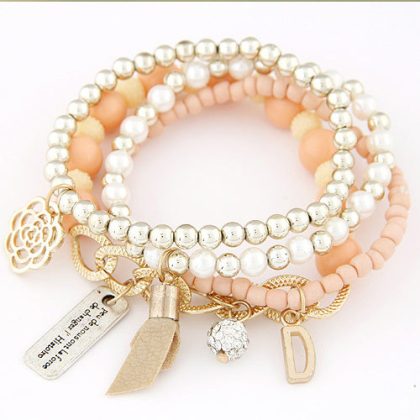 Multilayer Metal Beaded Wrap Bracelet