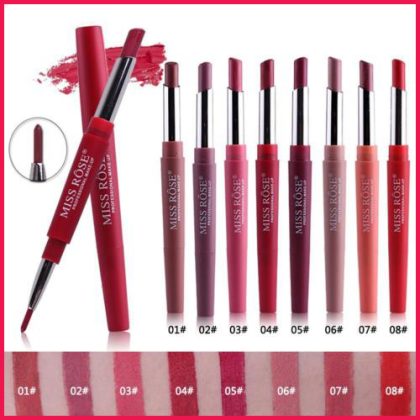 DL093 Miss Rose 2 in 1 Lipstick Pressed Glitter Eyeshadow Iconic Highligter - Image 2