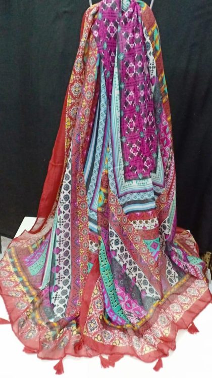 Beautiful Lawn Printed Stolls in 12 Colors - Image 6