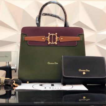 Christian Dior 2 Pc Set Leather Handbags