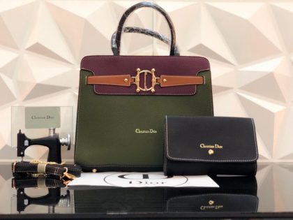 Christian Dior 2 Pc Set Leather Handbags