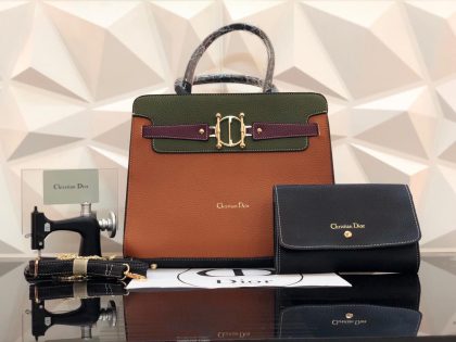 Christian Dior 2 Pc Set Leather Handbags - Image 4