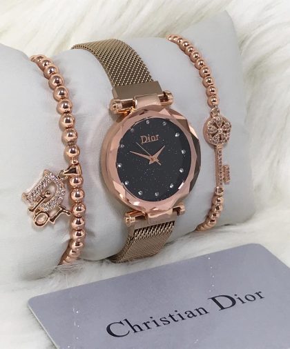 Christian Dior Magnetic Chain Ladies Watch with 2 Bracelet