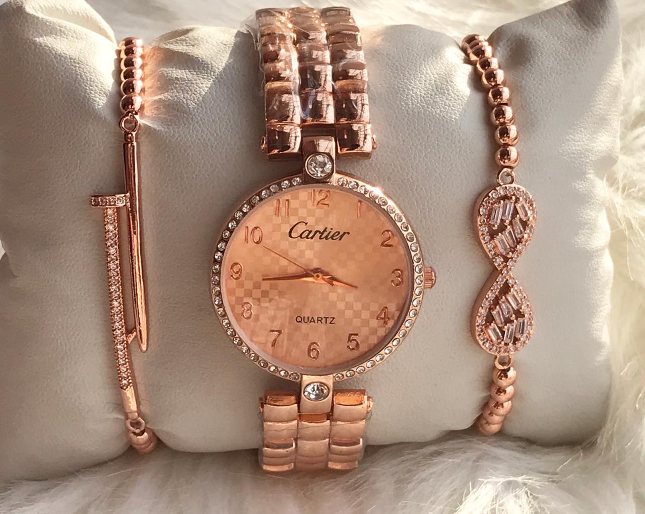 Cartier watch discount and bracelet set