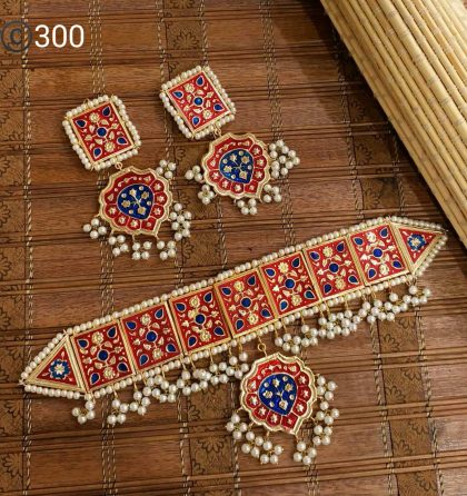 Bahawalpuri Made Meenakari Choker Set - Image 2