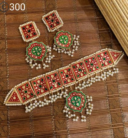 Bahawalpuri Made Meenakari Choker Set - Image 11
