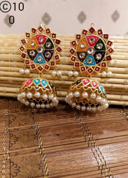 Bahawalpuri Made Meenakari Earrings