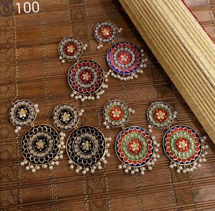 Bahawalpuri Made Meenakari Earrings - Image 2