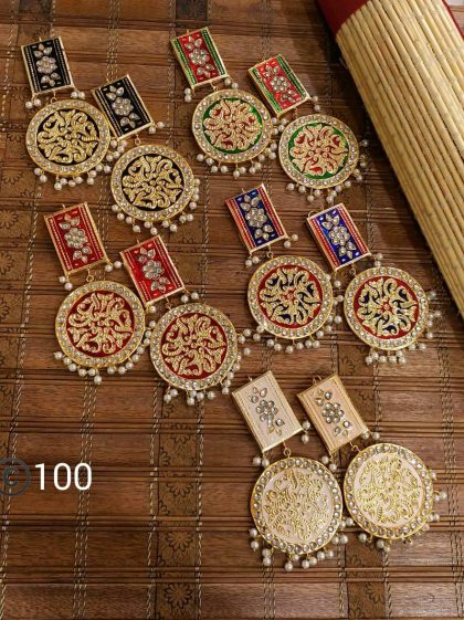 Bahawalpuri Made Meenakari Earrings - Image 4