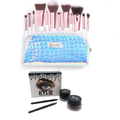 DEAL 151 BH Cosmetic 12 Pc Brush Set Kylie Gel Liner