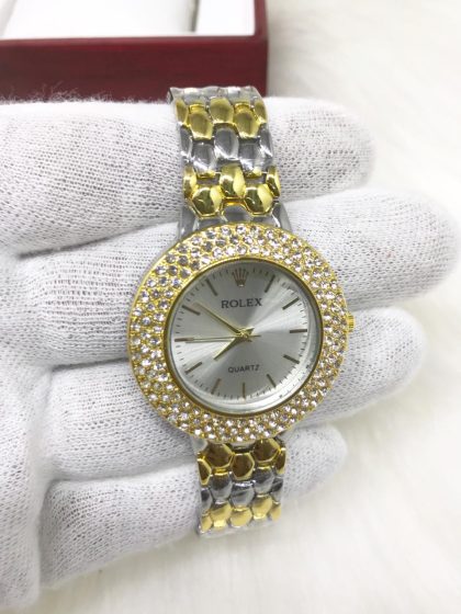 Rolex Ladies Fancy Stone Watch with Box