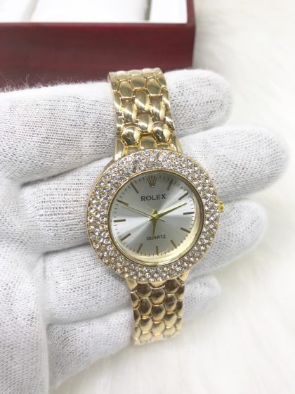 Rolex Ladies Fancy Stone Watch with Box - Image 3