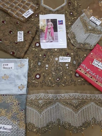 SANA ABBAS heavy Embroided Silk Trouser - Image 4