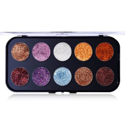 Miss Rose 10 Color Glitter Eyeshadow Palette - Image 2