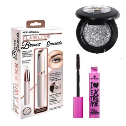 DL240 Flawless Brows Sourcils Essence Mascara and Miss Rose Glitter