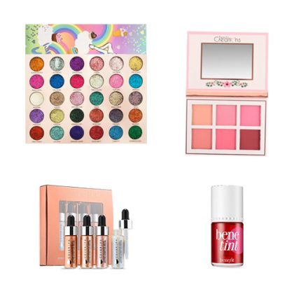 Happy Unicorn Glitter Eyeshadow Palette Cover FX Bene Liptint Beauty Creations Blush Kit